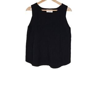 Allude Womens Tank Top Small Black Heavier Knit Sleeveless Cropped Minimalist